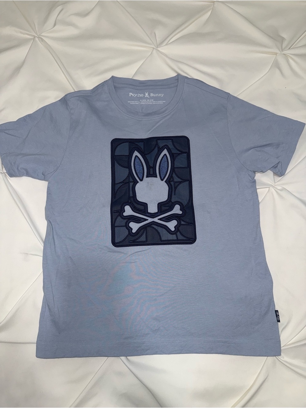 Psycho Bunny Light Blue Short Sleeve Tee with Navy Logo Patch